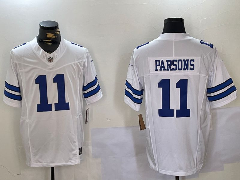 Men Dallas Cowboys #11 Parsons White 2024 Nike Three generations Vapor Limited NFL Jersey style 5